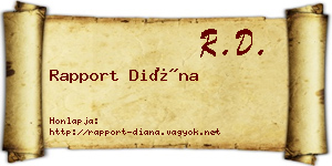 Rapport Diána névjegykártya